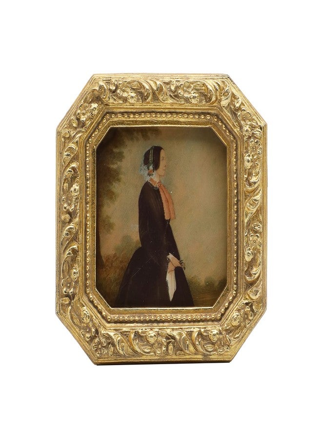 YULINK 3x3 Small Vintage Picture Frame, Mini Antique Ornate Gold Photo Frame, Tiny Retro Octagon frame, for Tabletop and Wall Display, Old Fashioned Photo Gallery Art Decor - Image 1